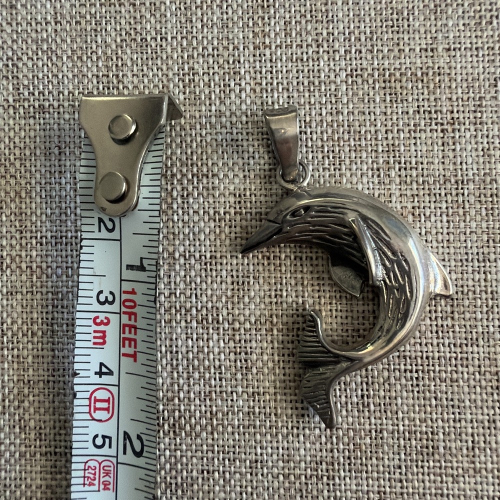 Vintage Dolphin Sterling Silver 925 Pendant 7 Grams Nautical Jewelry